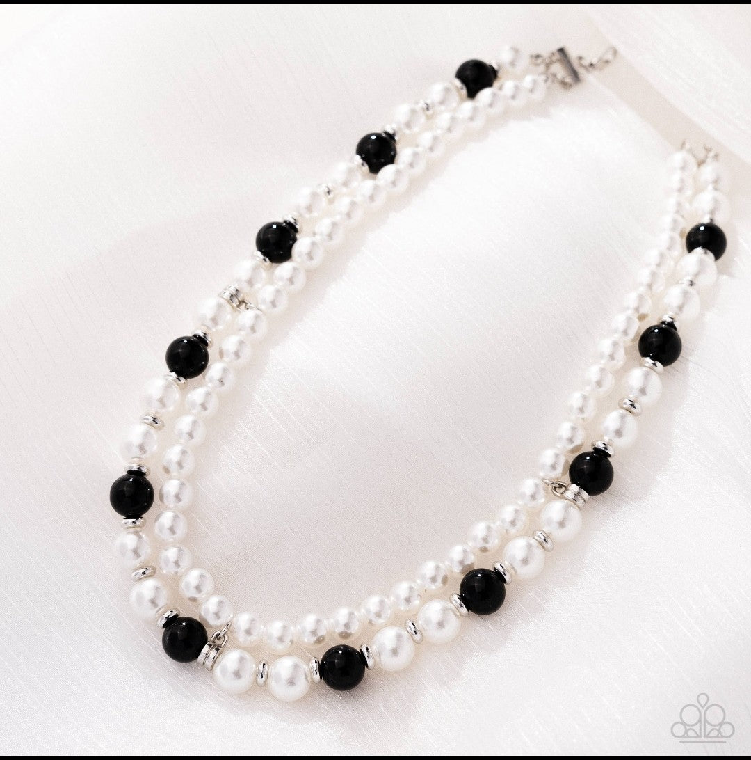 Pearl Pageantry - Black Necklace