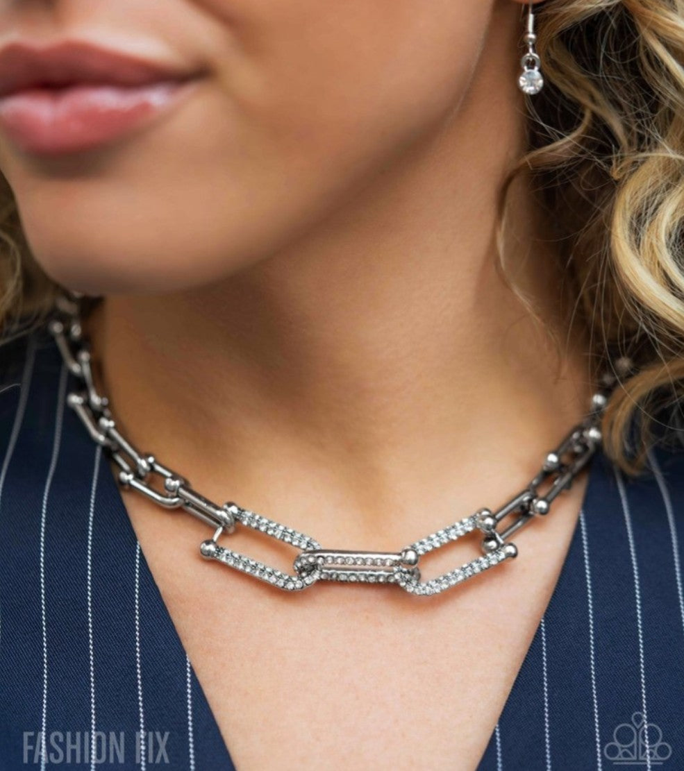Adorably Amped Up - White Necklace
