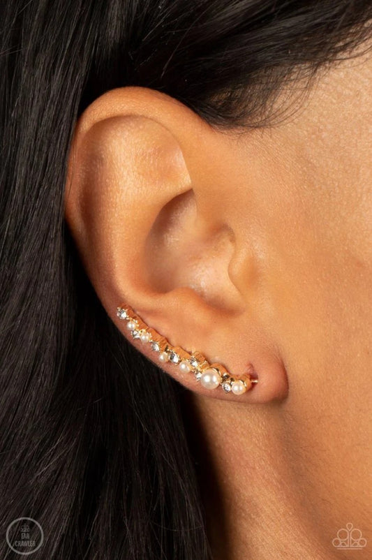 Couture Crawl - Gold Ear Crawler Earring