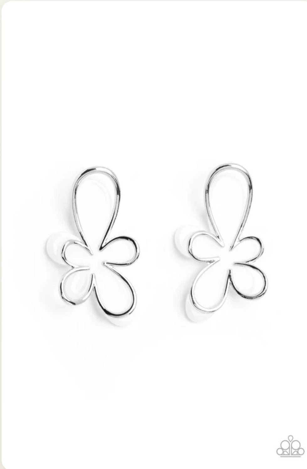 Glimmering Gardens - White Earring