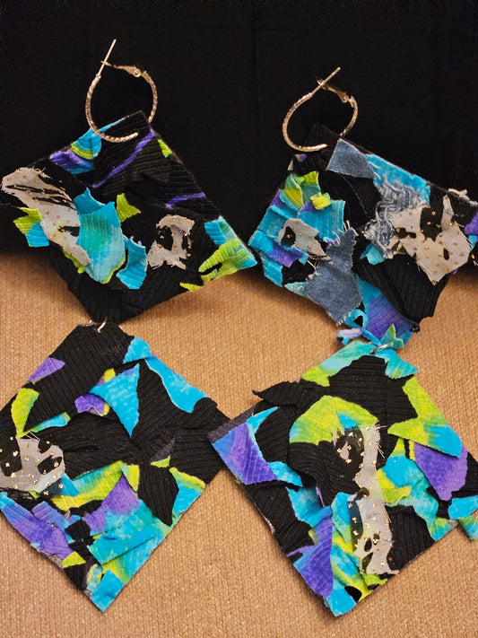 Electric Shock Blue Multi  Earring