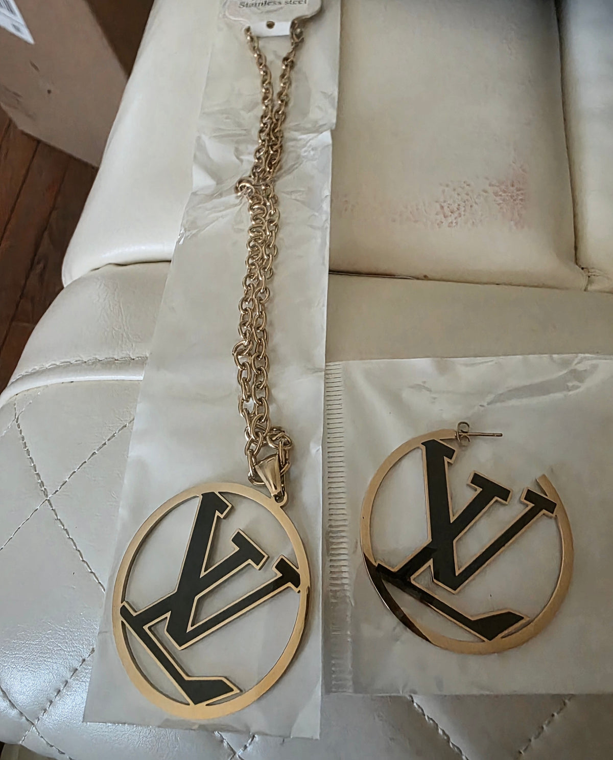 LV Inspired Black and Gold Set