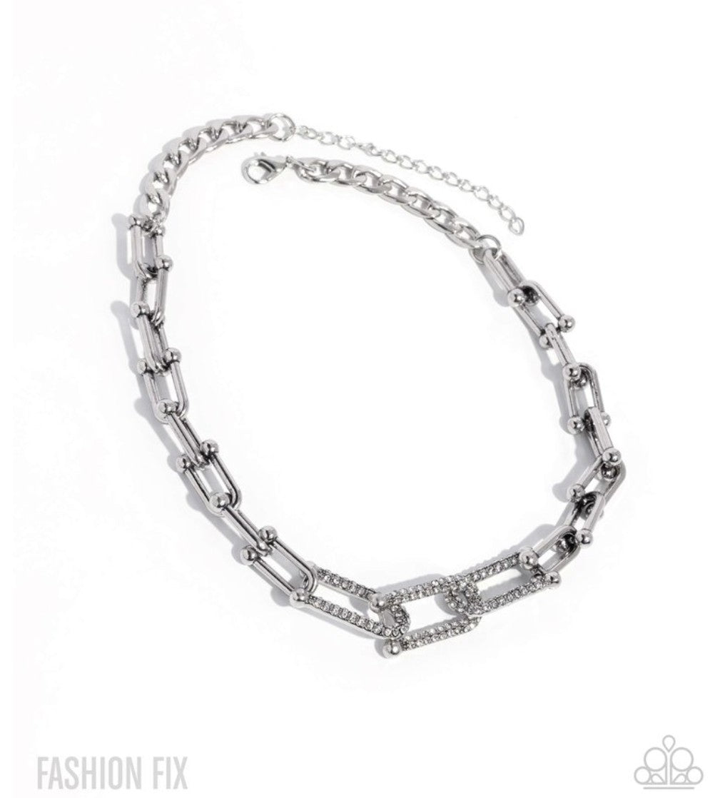 Adorably Amped Up - White Necklace