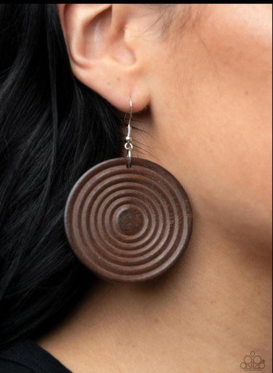 Caribbean Cymbal - Brown Earrings